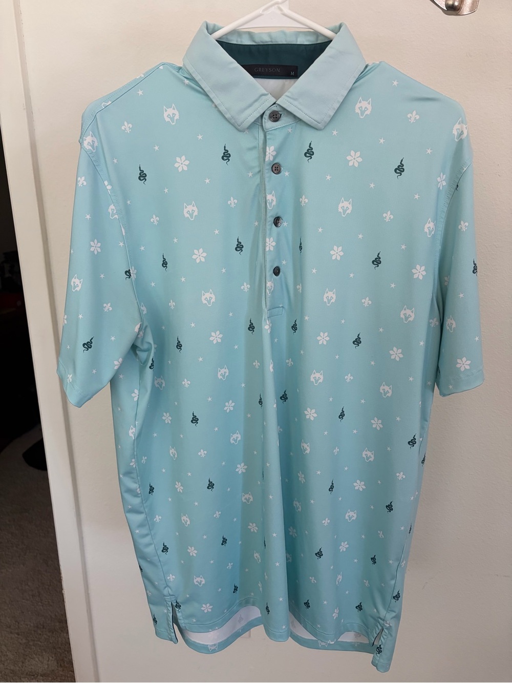 Greyson Teal Men's Short Sleeve Polo Shirt